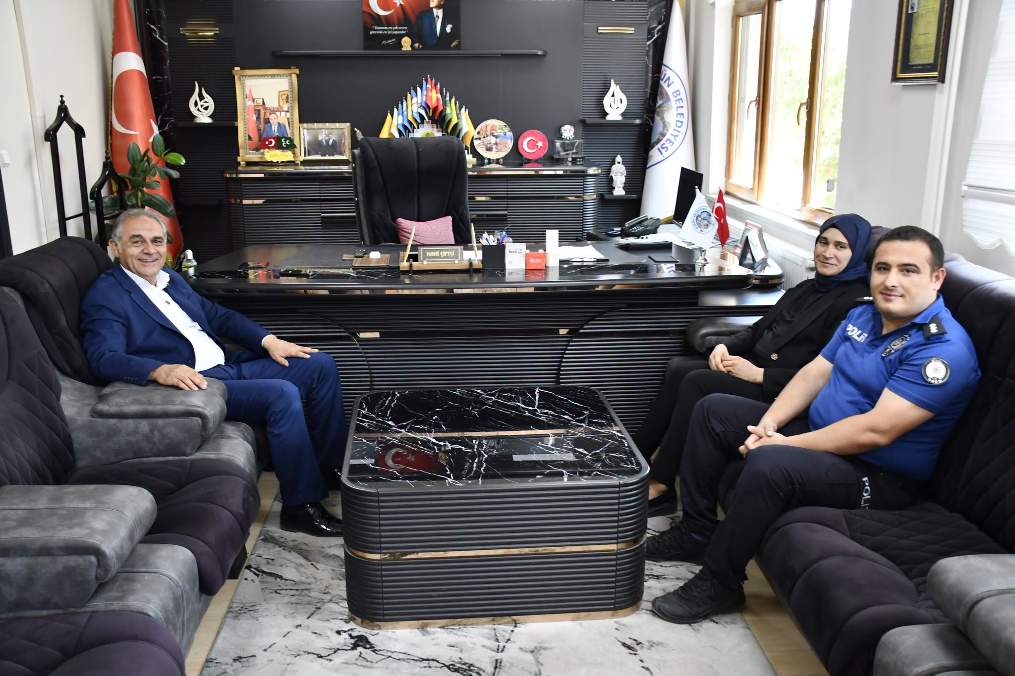 Tayini Çıkan Savcı ve Baş Komiserden Başkan Çiftçi’ye Veda Ziyareti
